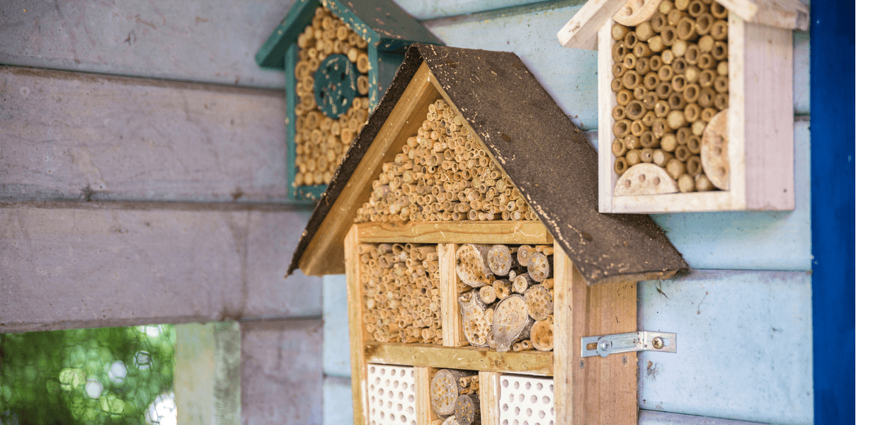 WILDLIFE HOME Hotel per api, in legno naturale, per insetti, rifugio per api selvatiche, per giardino, balcone, apiario
