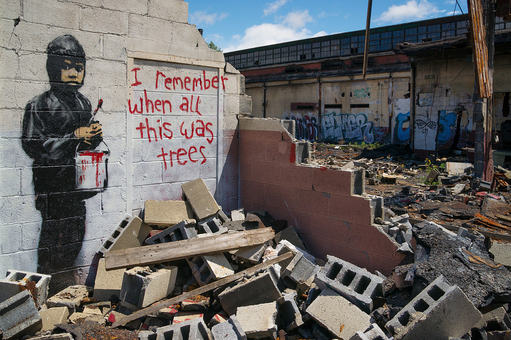 “Mi ricordo quando era tutta campagna” di Banksy